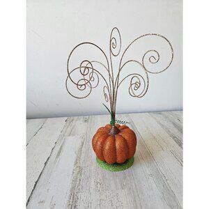 Pier 1 glitter pumpkin ornament holder tree fall Thanksgiving centerpiece rare